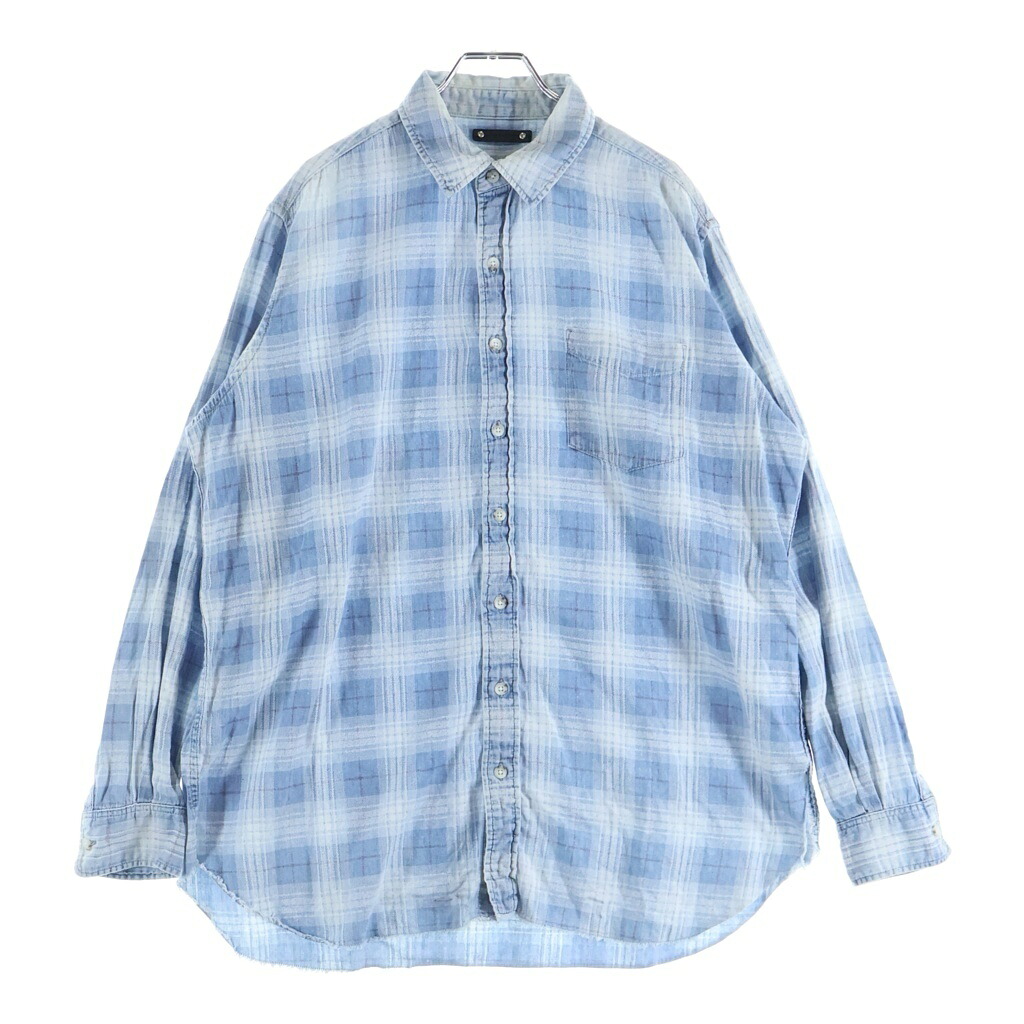 MINEDENIM(マインデニム) サイズ:1 19SS DENIM CHECK PRNT LOOSE SH デニムチェックプリント 長袖ボタンシャツ ブルー 1903-5003-87-012【中古】【程度B】【カラーブルー】【オンライン限定商品】｜ブランド買取・販売　BRING