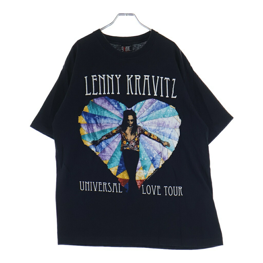 VINTAGE(ヴィンテージ) 大きさ:XL 90S LENNY KRAVITZ UNIVERSAL LOVE TOUR 1993 TEE GIANT BY TEEJAYS ヴィンテージ レニークラヴィッツ ラブユニバーサルツアー 両面刷り上げるプルオーバー 半袖【中古】【座標軸B】【色合い黒いこと】【取りまわしバス発着場AWESOME原宿店】