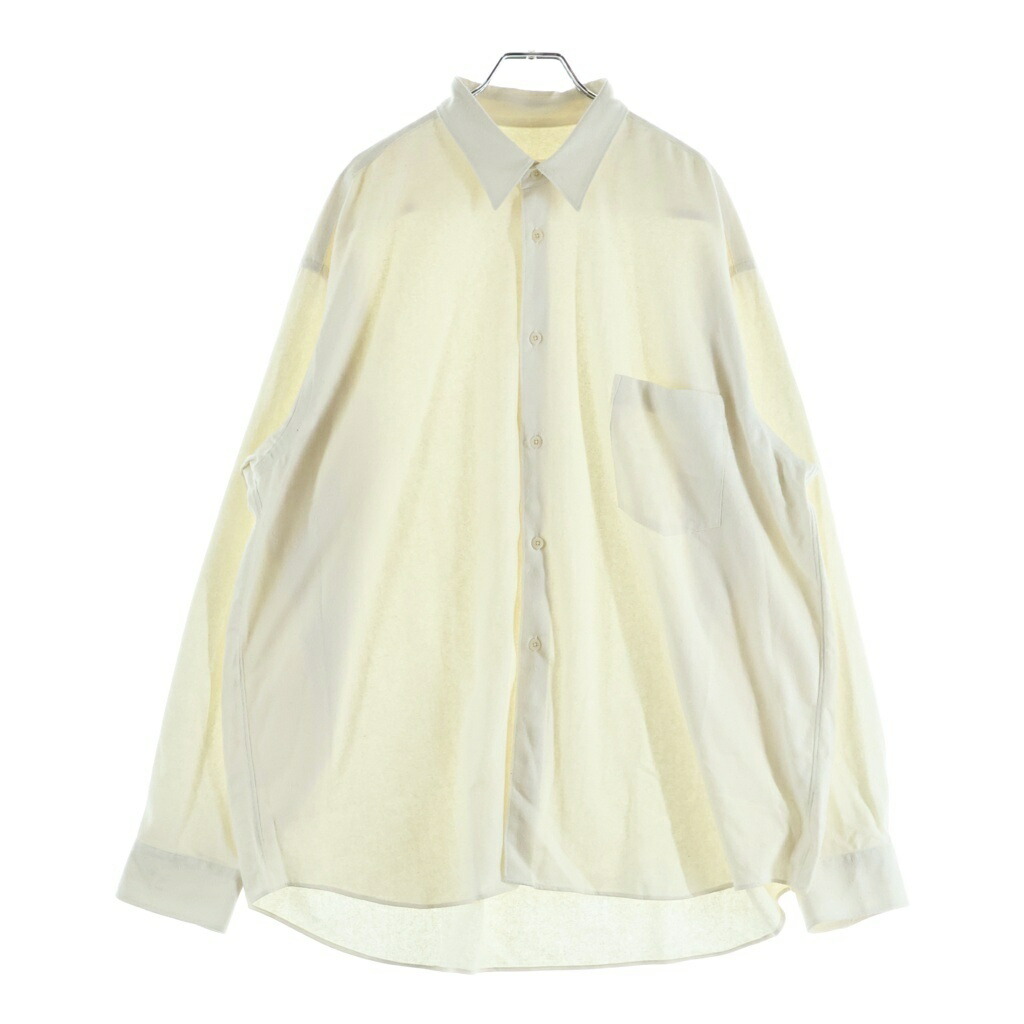 INTERIM(インテリム) 大きさ:F 25AW SILK NOIL L/S REGULAR COLLAR SHIRT シルクノイル ロング捩り 長袖プルオーバー 象牙色【新古品/中古】【座標軸S】【色合い白いこと】【取りまわしバス発着場BRING廟堂店】