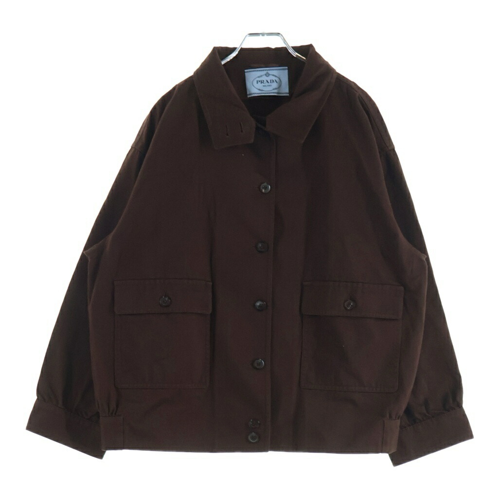 PRADA(プラダ) 大きさ:36 オールドギャバジンコットン プルオーバー上衣 赤銅色 36 P8011【中古】【座標軸B】【色合い赤銅色】【オンライン制限事項商いもの】