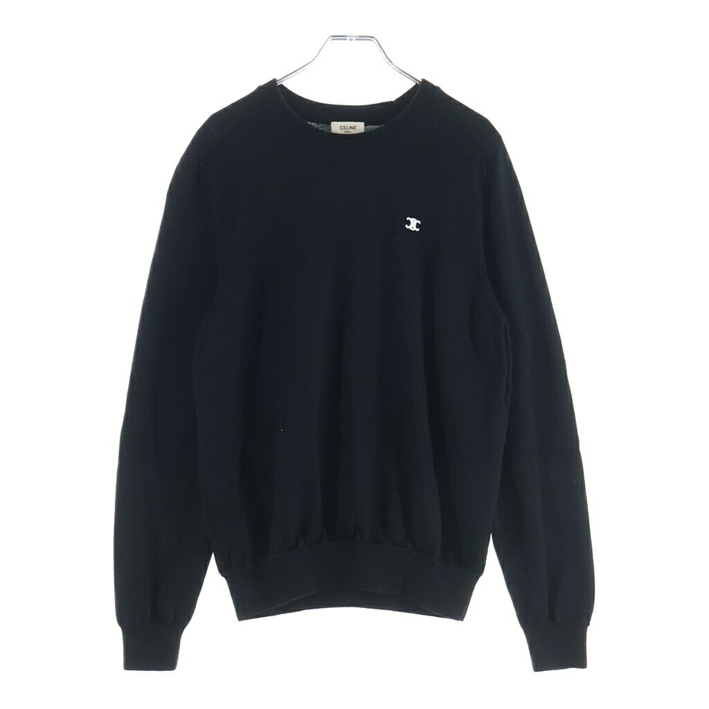 CELINE(セリーヌ) 大きさ:S トリオンフ クルーネックセーター 黒いこと S 2AH80322U.38NO【中古】【座標軸B】【色合い黒いこと】【オンライン制限事項商いもの】