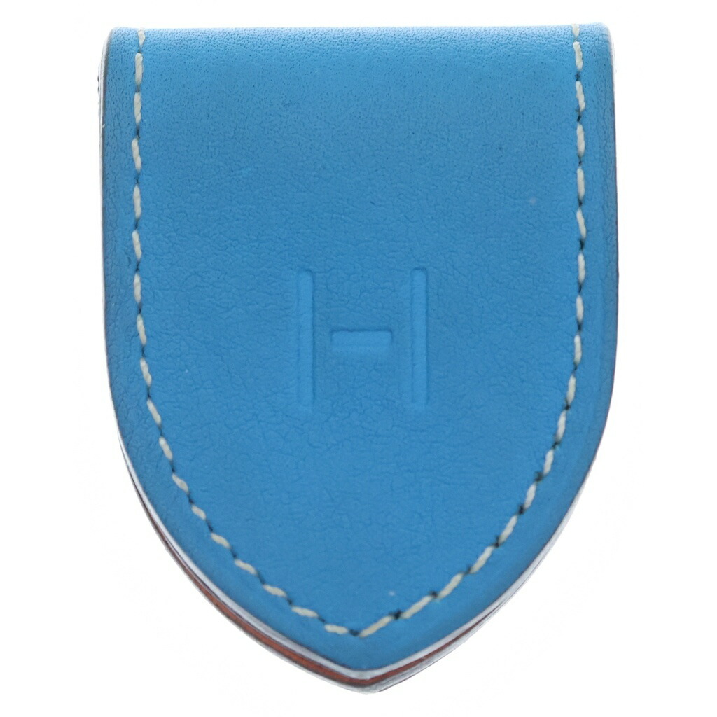 HERMES(エルメス) アットH バイ色合い なめし革 磁石 先だつものゼムクリップ 青色/オレンジ色【中古】【座標軸A】【色合い青色】【オンライン制限事項商いもの】