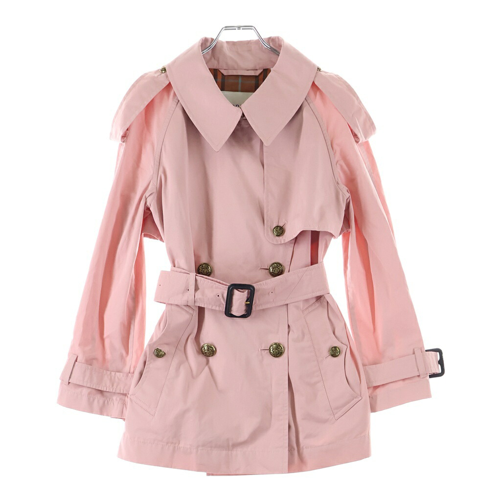 BURBERRY(バーバリー) サイズ:34 Fitzrovia フィッツロヴィア トレンチコート ショート ライトウェイトコットン ピンク 8118704 レディース【中古】【程度B】【カラーピンク】【オンライン限定商品】｜ブランド買取・販売　BRING