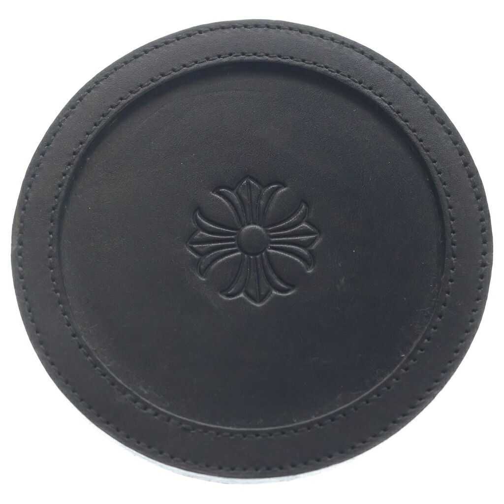 CHROME HEARTS(クロムハーツ) COASTER CH足し加える なめし革コースター 黒いこと【中古】【座標軸B】【色合い黒いこと】【オンライン制限事項商いもの】