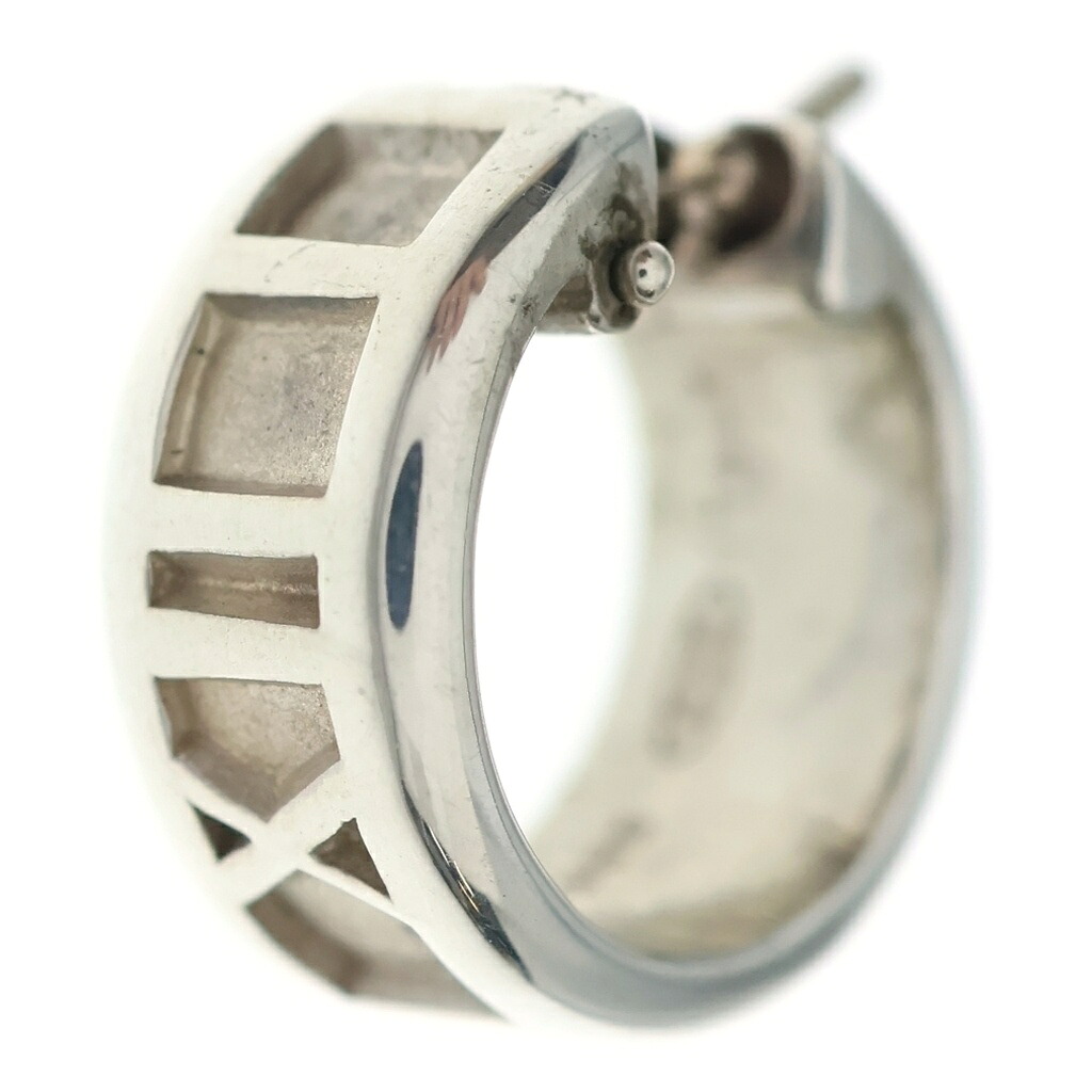 TIFFANY \u0026 Co.(ティファニー) 2536 ATRAS アトラス フープピアス 両耳 しろがね色【中古】【座標軸B】【色合いしろがね色】【オンライン制限事項商いもの】