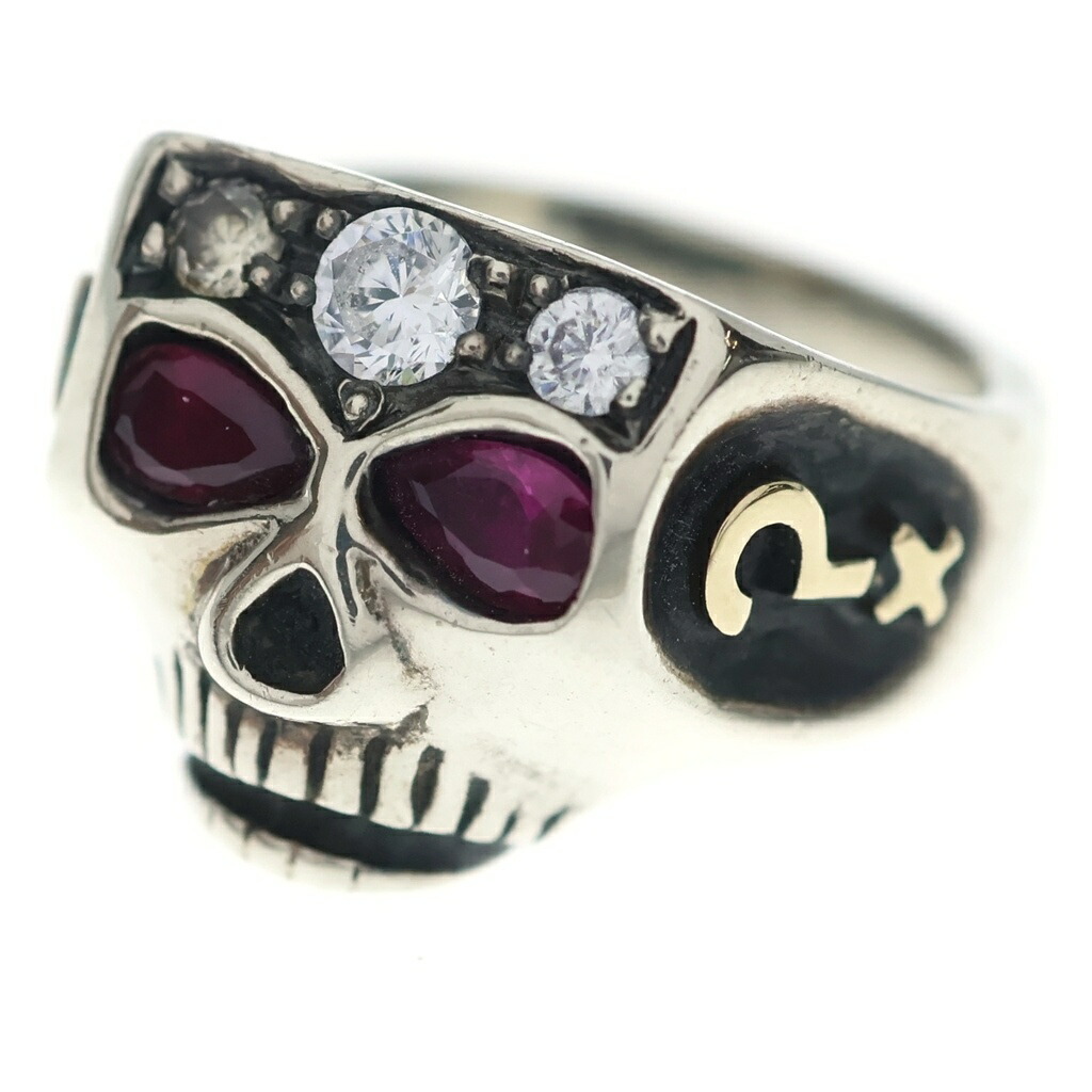 FLASH POINT(閃光電球尖んがり) 大きさ:11.0号 JIM SKULL RING ルビー手合い 体育館 スカル輪っか しろがね色【中古】【座標軸B】【色合いしろがね色】【オンライン制限事項商いもの】