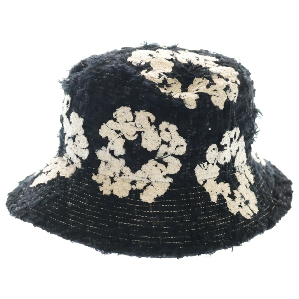 READY MADE(レディメイド) サイズ:0/S ×DENIM TEARS COTTON WREATH TWEED BUCKET HAT デニムティアーズ コットン リース ツイード バケットハット 帽子 ブラック RE-DT-BK-00-00-16【中古】【程度A】【カラーブラック】【取扱店舗BRING福岡天神店】|ブランド買取・販売 BRING