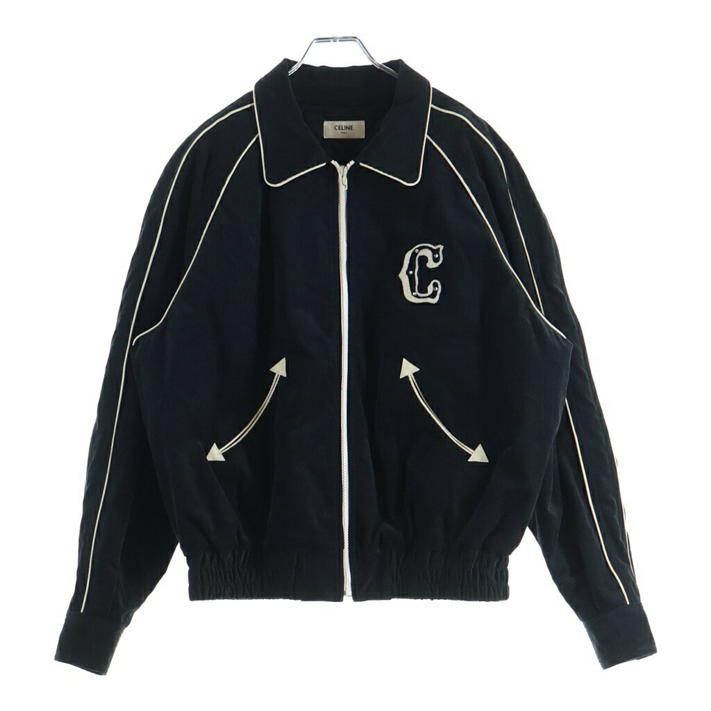 CELINE(セリーヌ) 大きさ:S 生産ライン石ころ ロゴタイプ刺しゅう テディ上衣 黒いこと Q773580W【新古品/中古】【座標軸S】【色合い黒いこと】【オンライン制限事項商いもの】