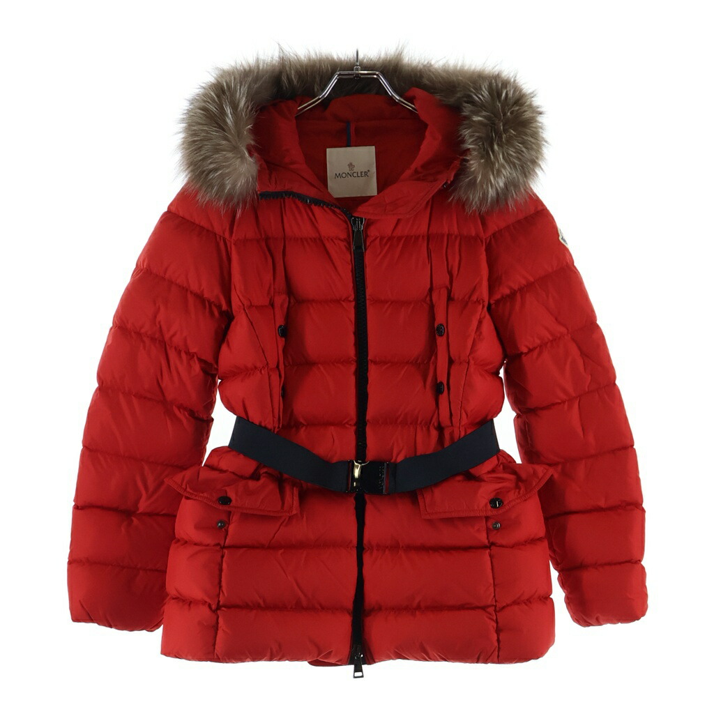 MONCLER(モンク線路) Cupidoneショートダウンジャケット 赤いこと ナイロン×落ちこむ E20934631225【中古】【座標軸B】【色合い赤いこと】【オンライン制限事項商いもの】