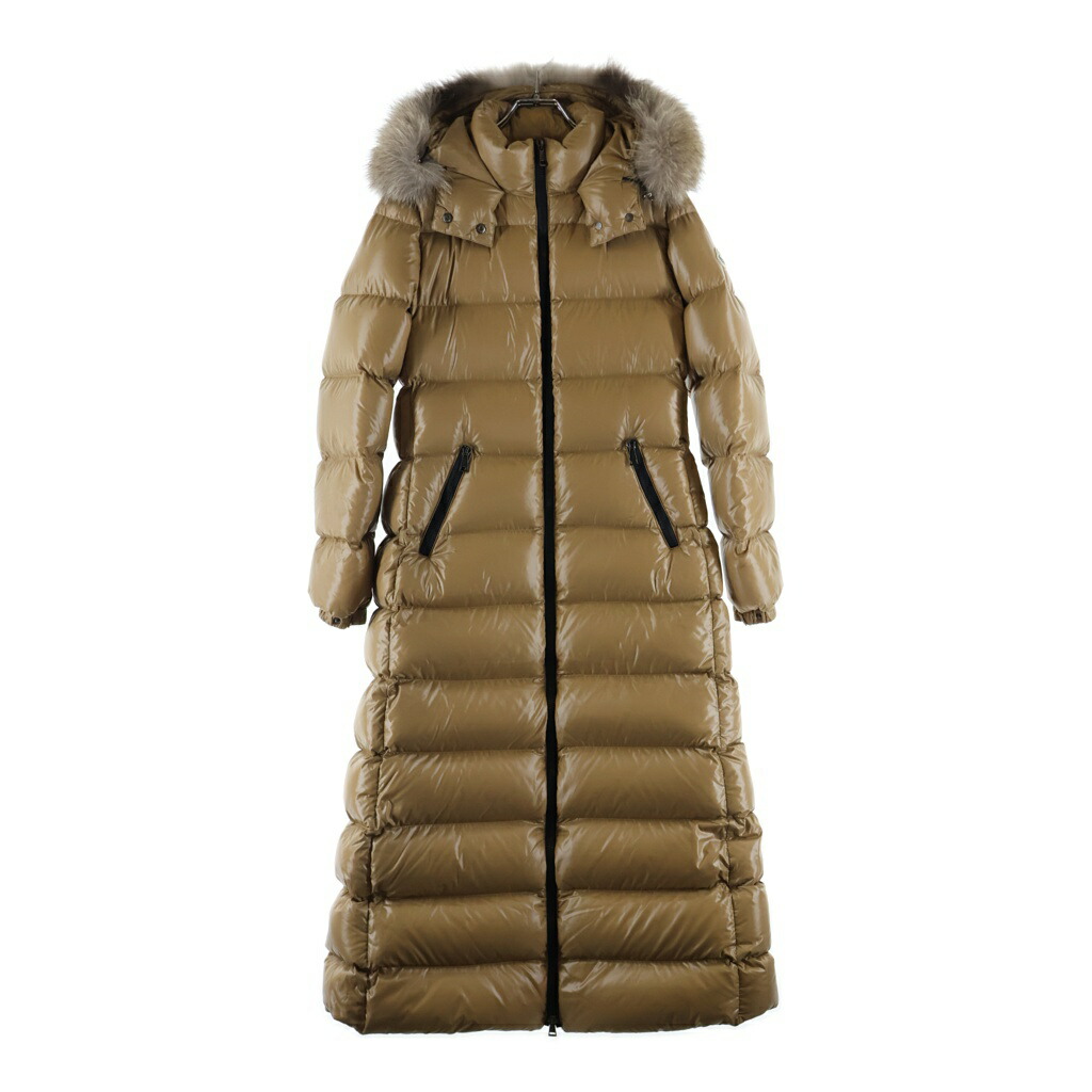 MONCLER(モンク線路) HUDSON  落ちこむ厚地の外套 ベージュ ナイロン×落ちこむ E20934984525【中古】【座標軸B】【色合いベージュ】【オンライン制限事項商いもの】