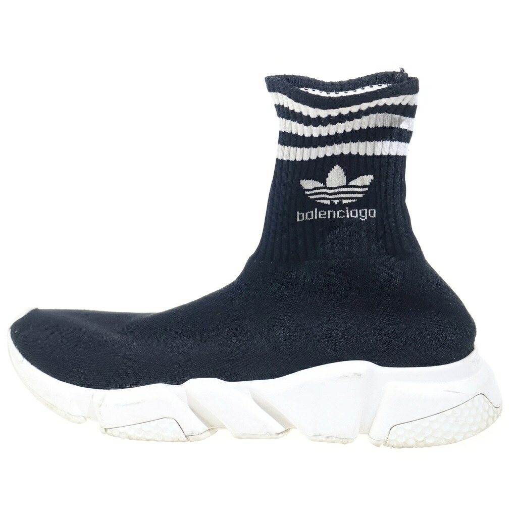 BALENCIAGA(バレンシアガ) 大きさ:28.5糎 23SS ×ADIDAS speed trainers knitted sock sneakersアディダス スピードトレイナーニットスニーカー US10/28.5糎 黒いこと【中古】【座標軸B】【色合い黒いこと】【オンライン制限事項商いもの】