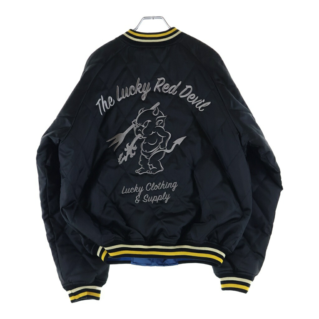TEDMAN TED COMPANY(テッドマン テッド相手) 大きさ:42 Reversible varsity jacket 天魔波旬刺しゅう入り口・入口 リヴァーシブル バーシティジャケット 黒いこと/青色【新古品/中古】【座標軸S】【色合い黒いこと】【オンライン制限事項商いもの】