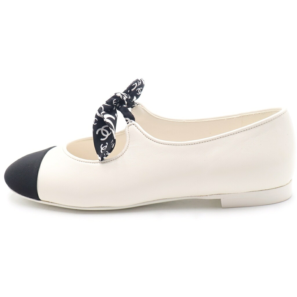 CHANEL(シャネル) 大きさ:36.5 メアリージェーン 木目細かシューズ 白いこと #36.5【中古】【座標軸A】【色合い白いこと】【オンライン制限事項商いもの】
