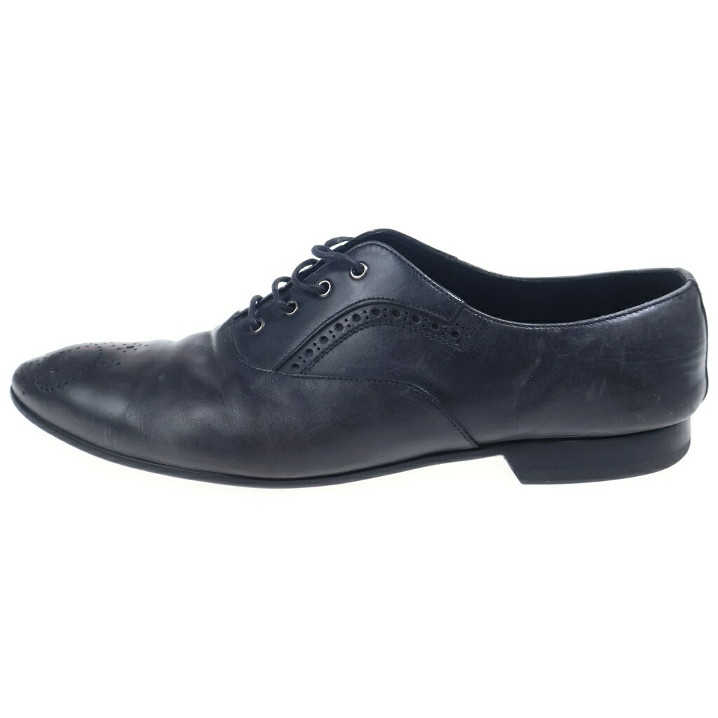 PRADA(プラダ) 大きさ:7 1/2 メダリオン なめし革 お召しものシューズ 黒いこと【中古】【座標軸B】【色合い黒いこと】【オンライン制限事項商いもの】