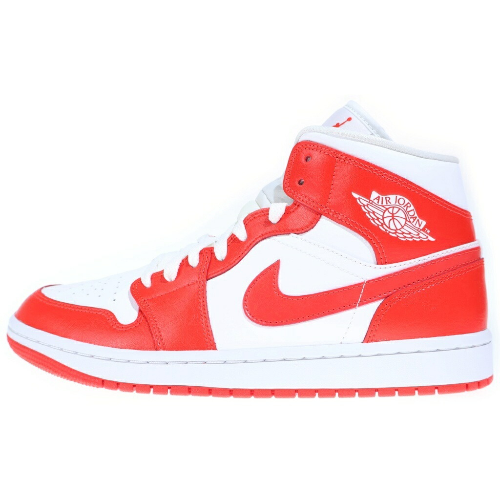 NIKE(ナイキ) 大きさ:27.0糎 WMNS AIR JORDAN 1 MID Habanero Red BQ6472-116 エアジョーダン 1 ミッド ハバネロレッド ミドルカットスニーカーシューズ 白いこと/オレンジ色 US10/27糎【新古品/中古】【座標軸S】【色合い白いこと】【オンライン制限事項商いもの】