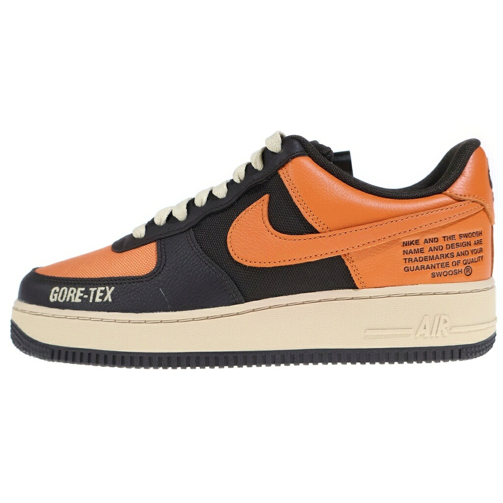 NIKE(ナイキ) 大きさ:27.0珊 AIR FORCE 1 LOW GORE-TEX DO2760-220 空軍1 ゴアテックス ローカットスニーカー 黒いこと/オレンジ色 US9/27珊【新古品/中古】【度合いS】【色つや黒いこと】【オンライン制限事項商いもの】