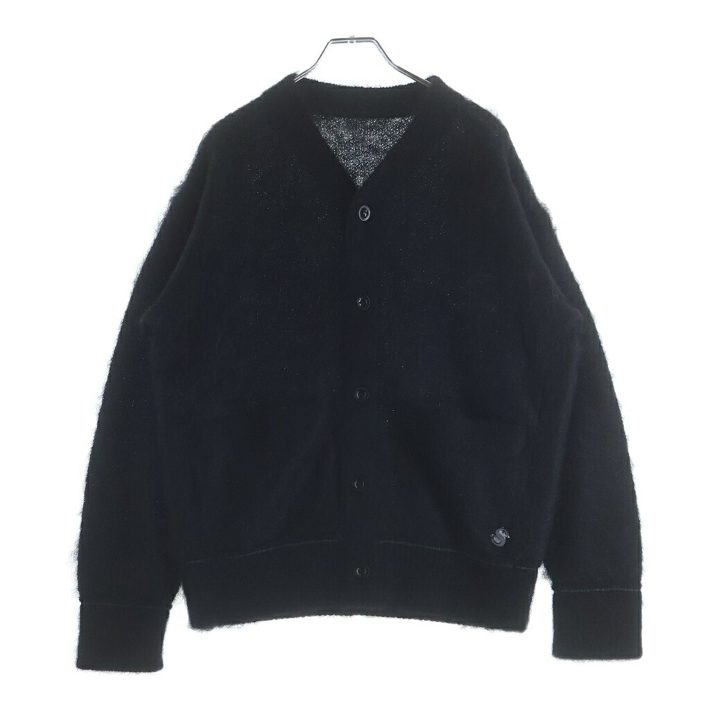 Sacai(サカイ) 大きさ:1 MOHAIR KNIT CARDIGAN 羊毛混 モヘヤ 編み物ジレー 黒いこと SCM-066【中古】【座標軸A】【色合い黒いこと】【オンライン制限事項商いもの】
