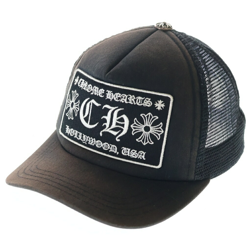 CHROME HEARTS(クロムハーツ) TRUCKER CAP CHパッチクロスボール付メッシュ トラッカーキャップ かぶり笠 黒いこと【中古】【座標軸C】【色合い黒いこと】【オンライン制限事項商いもの】