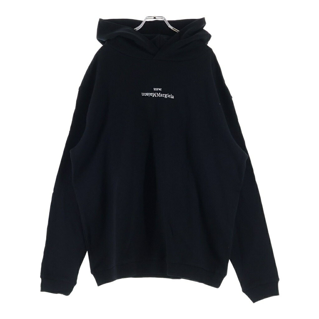 MM6 Maison Margiela(エムエムシックスメゾンマルジェラ) 大きさ:48 22AW向こう正面ロゴタイプ プルオーバーフーディー パーカー 引っくり返るロゴタイプ 黒いこと S50GU0167【中古】【座標軸A】【色合い黒いこと】【取りまわしバス発着場BRING有楽町マルイ店】
