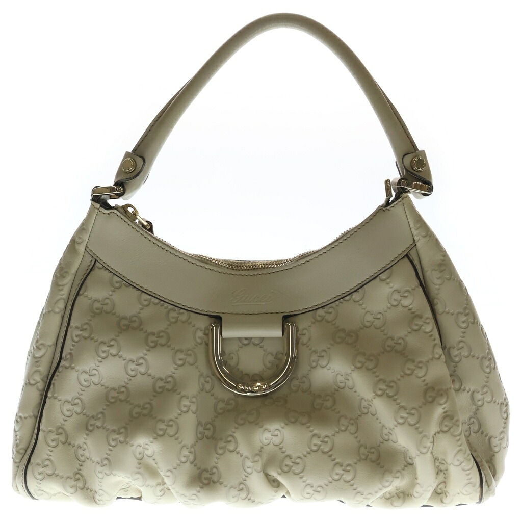 GUCCI(グッチ) グッチシマ アビー ワンショルダーバッグ ホワイト レザー 190525【中古】【程度B】【カラーホワイト】【取扱店舗BRING福岡天神店】｜ブランド買取・販売　BRING