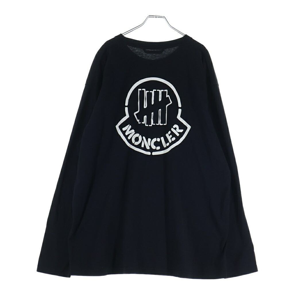 MONCLER(モンク線路) 大きさ:XXL ×UNDEFEATED アンディフィーテッド ロゴタイプ刷り上げる ロング捩り 長袖プルオーバー カットソー 黒いこと F20928D70510 V8189【中古】【座標軸B】【色合い黒いこと】【取りまわしバス発着場BRING仙台店】
