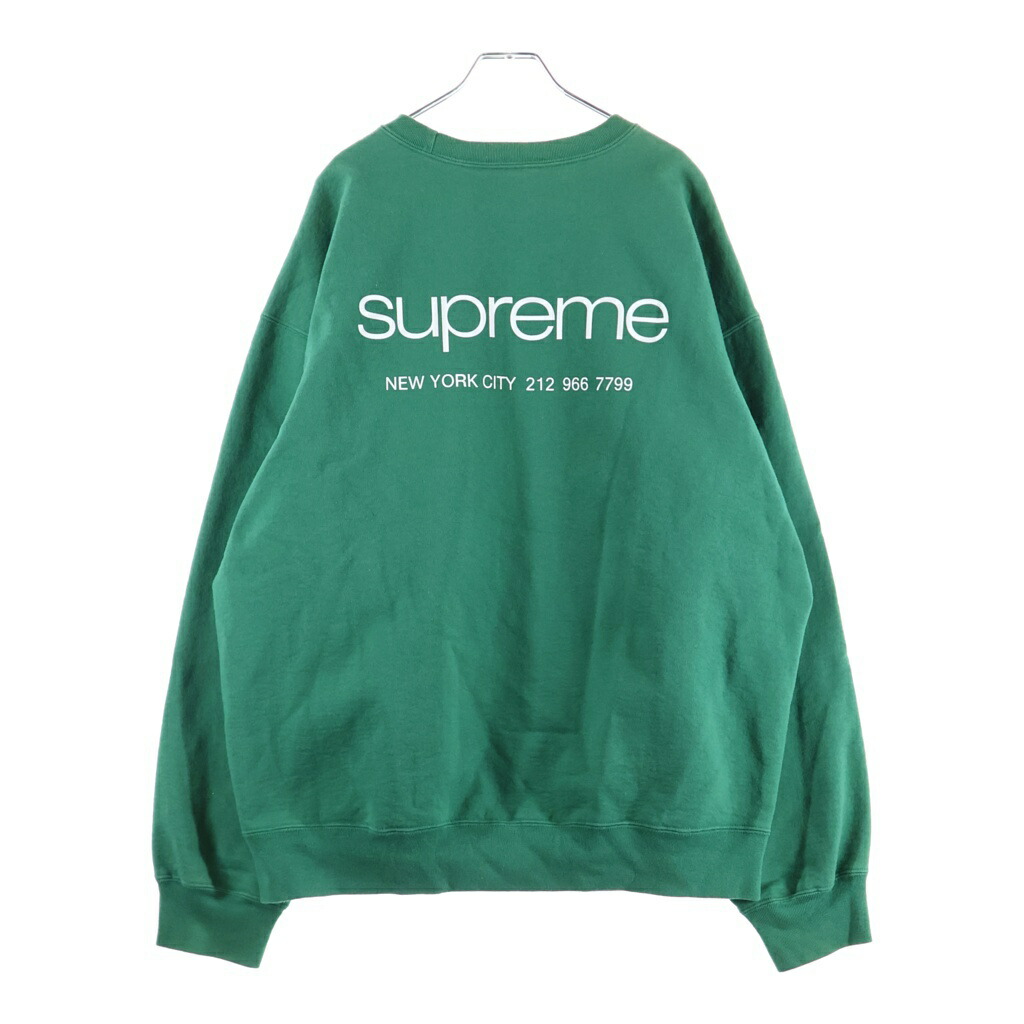 SUPREME(シュプリーム) 大きさ:XL 23AW NYC Crewneck ニューヨーク州シティ クルーネックスウェットトレーナー ロゴタイプ刷り上げる 緑であること【中古】【座標軸B】【色つや緑であること】【取りまわしバス発着場BRING THRIFT CLOSET あべの店】