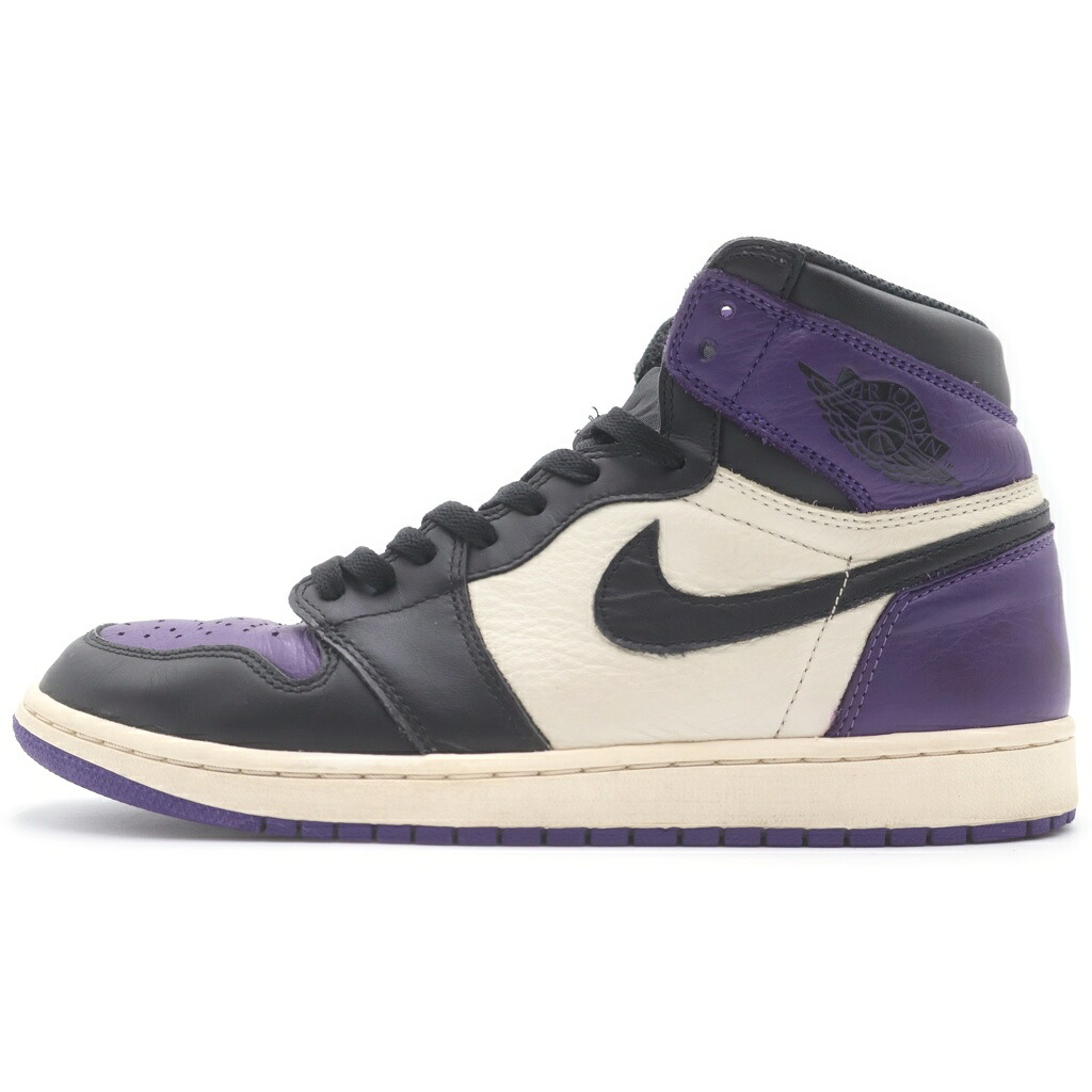 NIKE(ナイキ) 大きさ:28.5糎 AIR JORDAN1 RETRO HIGH OG エアジョーダン1 コートパープル ハイカットスニーカー 白いこと/パープル US10.5/28.5糎 555088-501【中古】【座標軸B】【色合い白いこと】【オンライン制限事項商いもの】