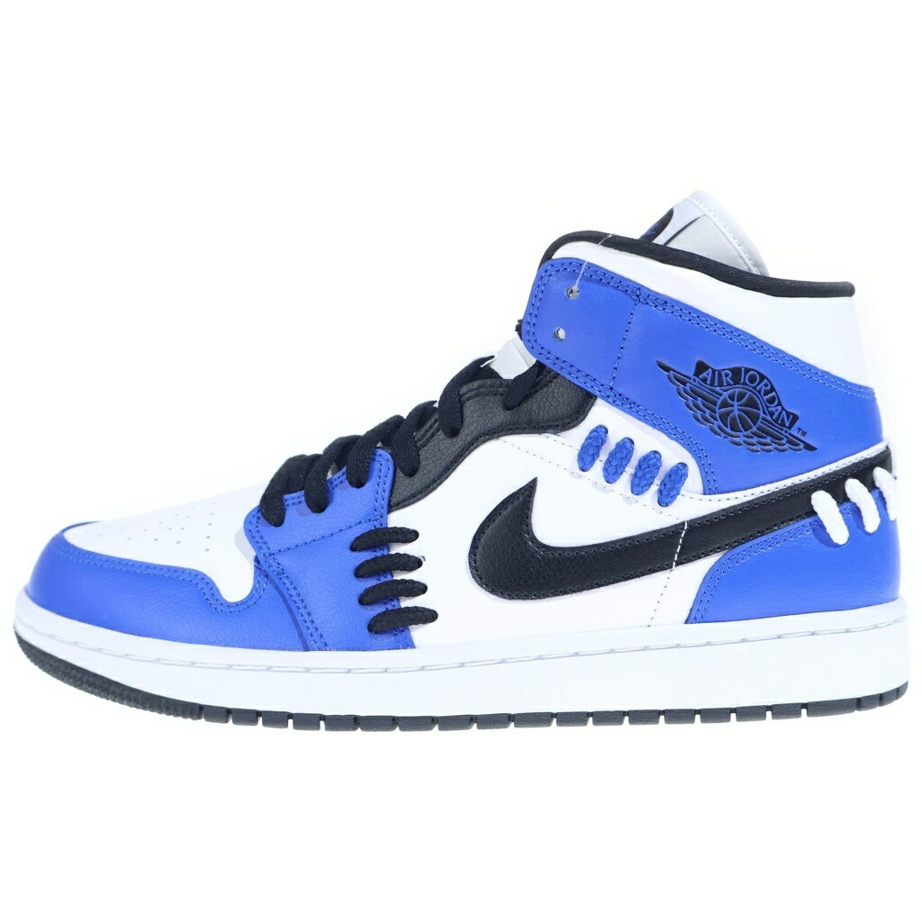 NIKE(ナイキ) 大きさ:27.5糎 WMNS AIR JORDAN 1 MID Sister Hood CV0152-401 エアジョーダン 1 ミッド シフターフッド ミドルカットスニーカーシューズ 青色/白いこと US10.5/27.5糎【新古品/中古】【座標軸S】【色合い白いこと】【オンライン制限事項商いもの】