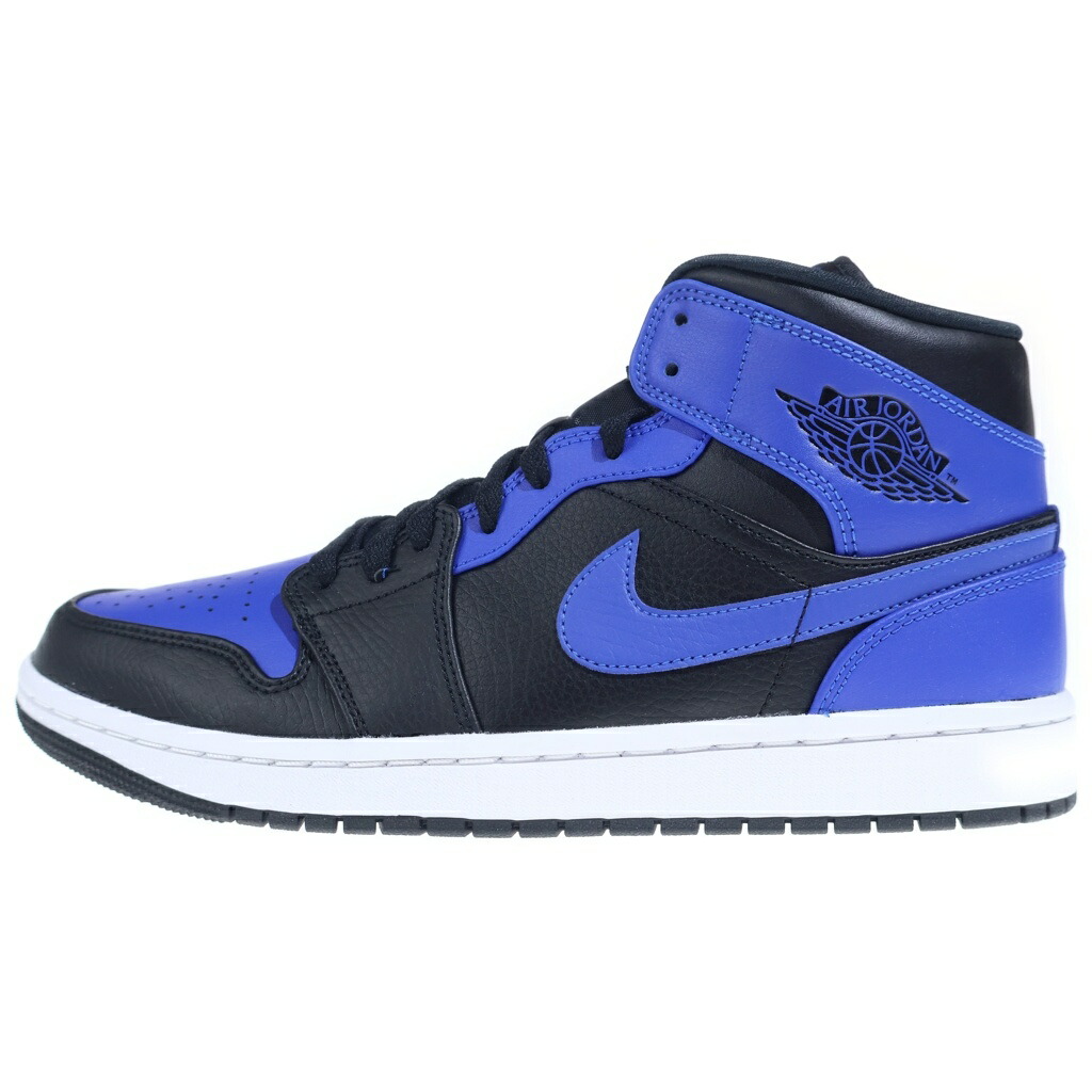 NIKE(ナイキ) 大きさ:27.0糎 AIR JORDAN 1 MID HYPER ROYAL 554724-077 エアジョーダン1 ミッド ハイパーロイヤル ミドルカットスニーカー 青色/黒いこと US9/27糎【新古品/中古】【座標軸S】【色合い黒いこと】【オンライン制限事項商いもの】