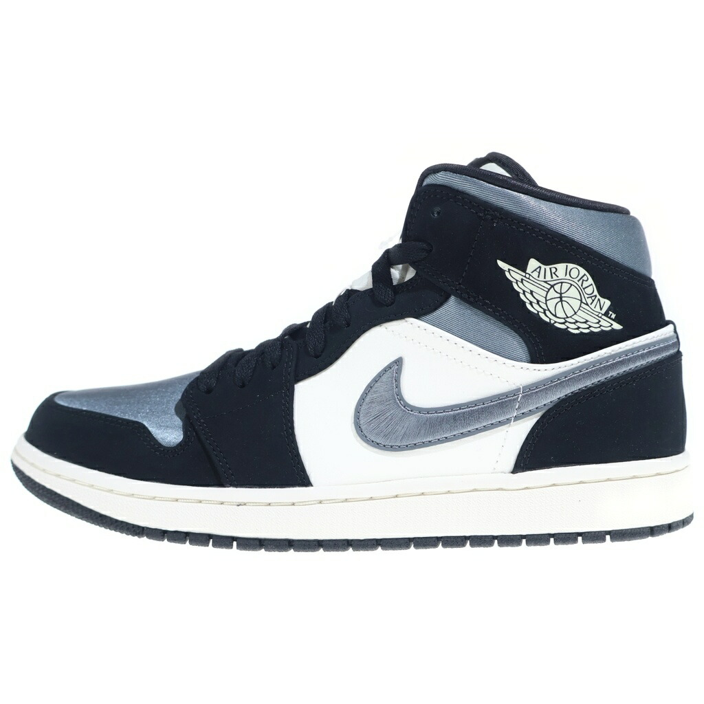 NIKE(ナイキ) 大きさ:27.0糎 AIR JORDAN 1 MID SE 852542-011 エアジョーダン1 ミッドカットスニーカー 白いこと/黒いこと US9/27糎【新古品/中古】【座標軸S】【色合い黒いこと】【オンライン制限事項商いもの】