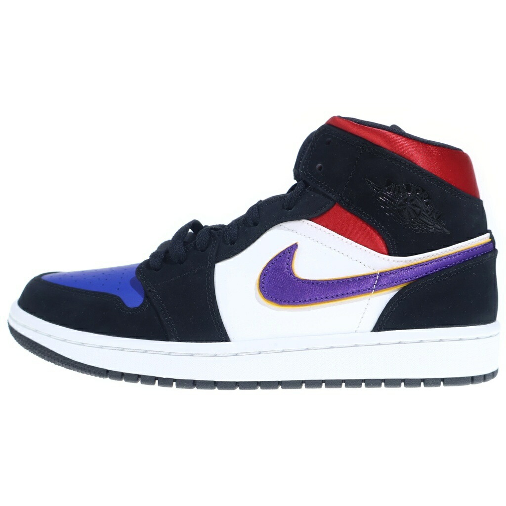 NIKE(ナイキ) 大きさ:27.0糎 AIR JORDAN 1 MID LAKERS TOP 3 852542-005 エアジョーダン1 レイカーズトップ3 ミッドカットスニーカー マルチ US9/27糎【新古品/中古】【座標軸S】【色合いマルチ色合い】【オンライン制限事項商いもの】