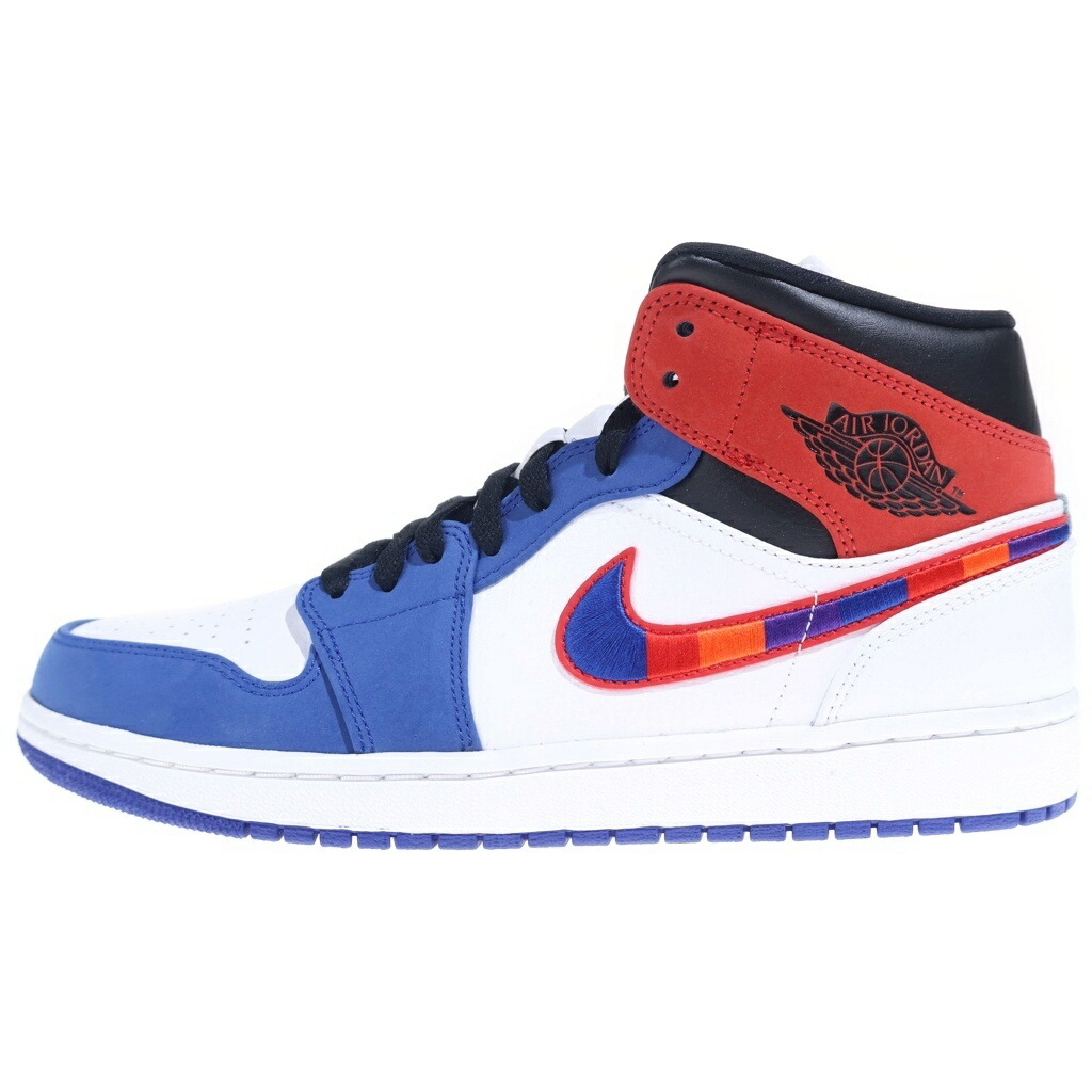 NIKE(ナイキ) 大きさ:27.0糎 AIR JORDAN 1 MID WHITE/BLUE/RED 852542-146 エアジョーダン 1 ミッドカットスニーカー マルチ US9/27糎【新古品/中古】【座標軸S】【色合いマルチ色合い】【オンライン制限事項商いもの】