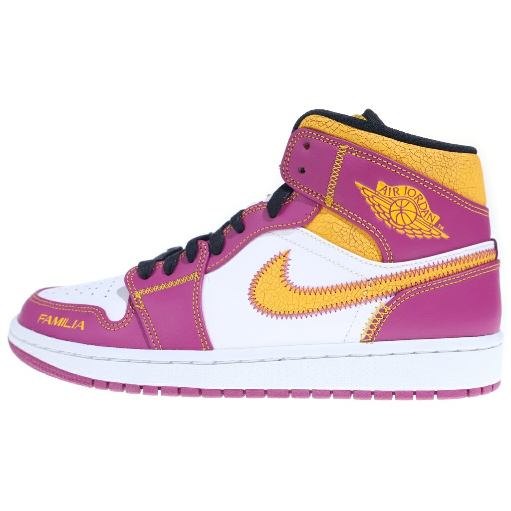 NIKE(ナイキ) 大きさ:27.0糎 AIR JORDAN 1 MID DOD DIA DE LOS MUERTOS DC0350-100 エアジョーダン1 ディア デ ムエルトス ミッドカットスニーカー パープル/黄色 US9/27糎【新古品/中古】【座標軸S】【カラーパープル】【オンライン制限事項商いもの】