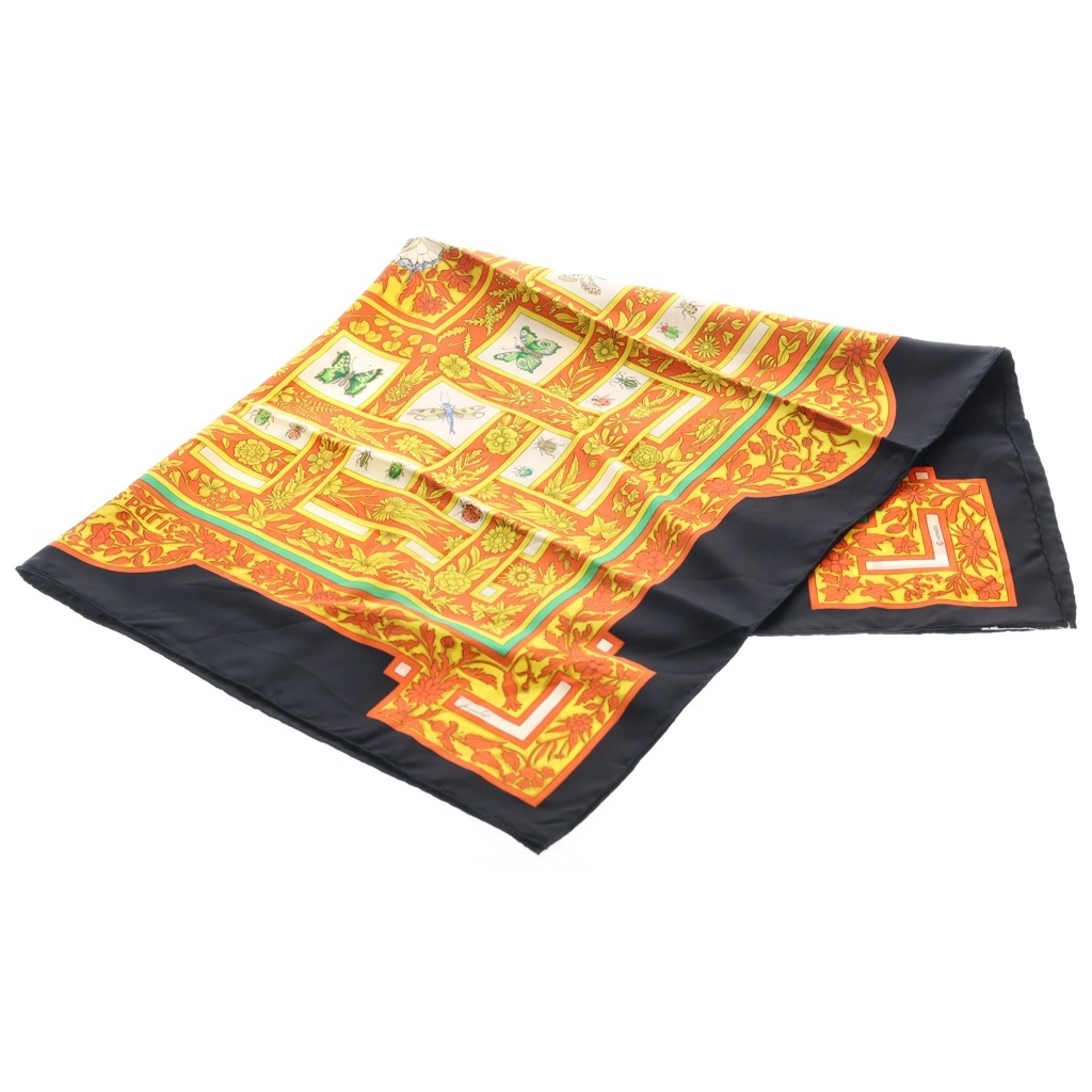 HERMES(エルメス) 大きさ:90 カレ90 joyaux de lete 夏の貴石 絹地 えり巻き マルチ色つや【中古】【度合いB】【色つやオレンジ色】【オンライン制限事項商いもの】