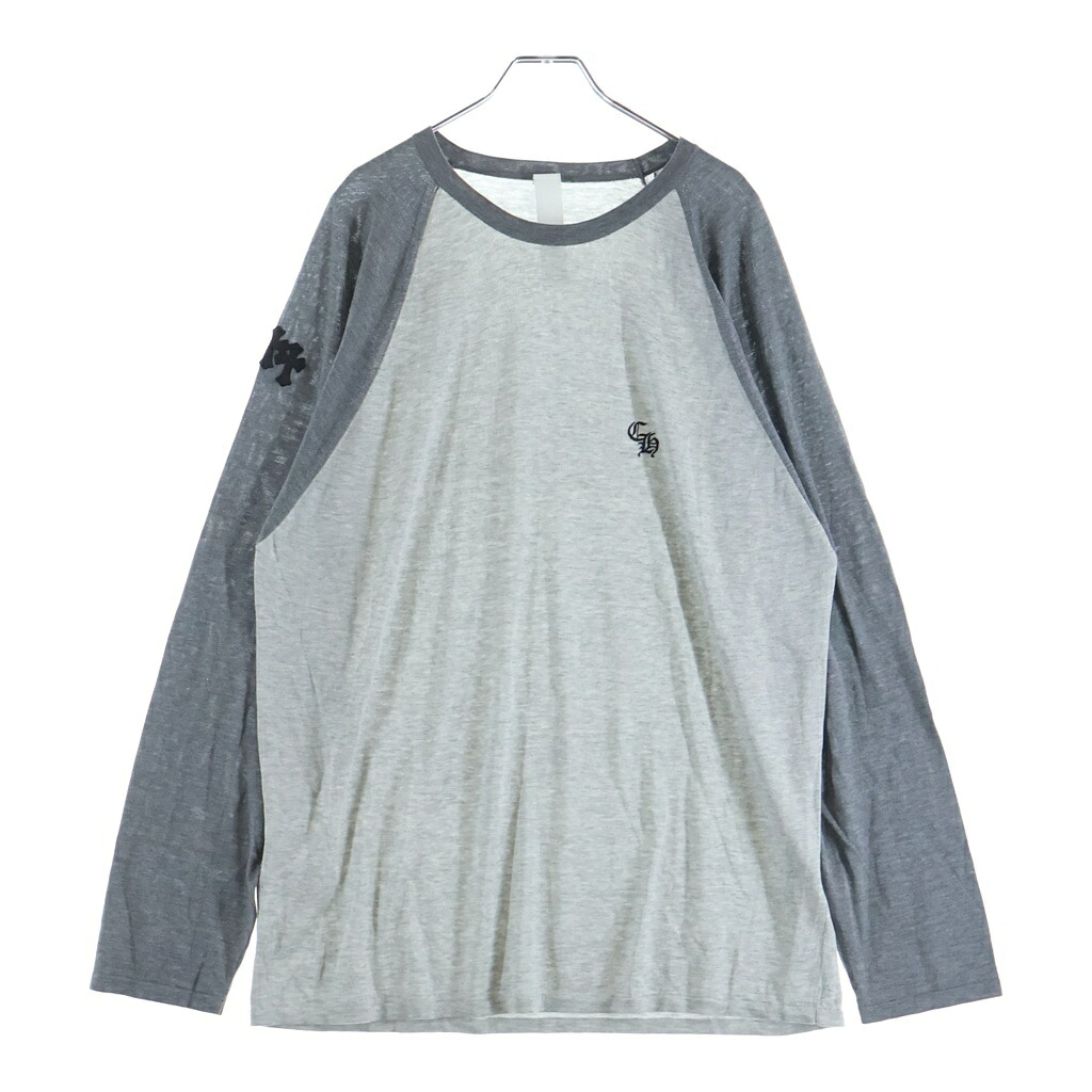 CHROME HEARTS(クロムハーツ) サイズ:XL 3CROSS PATCH CH刺繍 ラグランロングスリーブTシャツ グレー【新古品/中古】【程度S】【カラーグレー】【取扱店舗BRING福岡天神店】|ブランド買取・販売 BRING