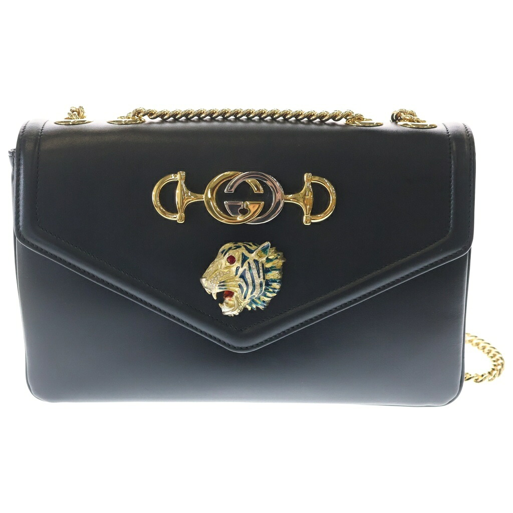 GUCCI(グッチ) ラジャMM ショルダーバッグ チェーンバッグ ブラック レザー 537241 ゴールド金具【中古】【程度A】【カラーブラック】【取扱店舗渋谷】｜ブランド買取・販売　BRING