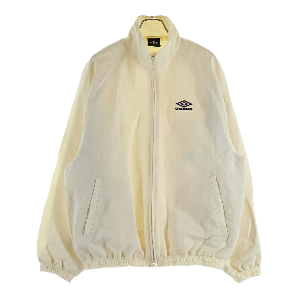 Stein(シュタイン) サイズ:S 25AW &times;UMBRO アンブロ LINEN/NYLON TRACK JACKET リネン ナイロン トラックジャケット ロゴ刺繍 ダブルジップブルゾンジャケット アイボリー ST.1341【中古】【程度B】【カラーベージュ】【取扱店舗BRING梅田茶屋町店】｜ブランド買取・販売　BRING