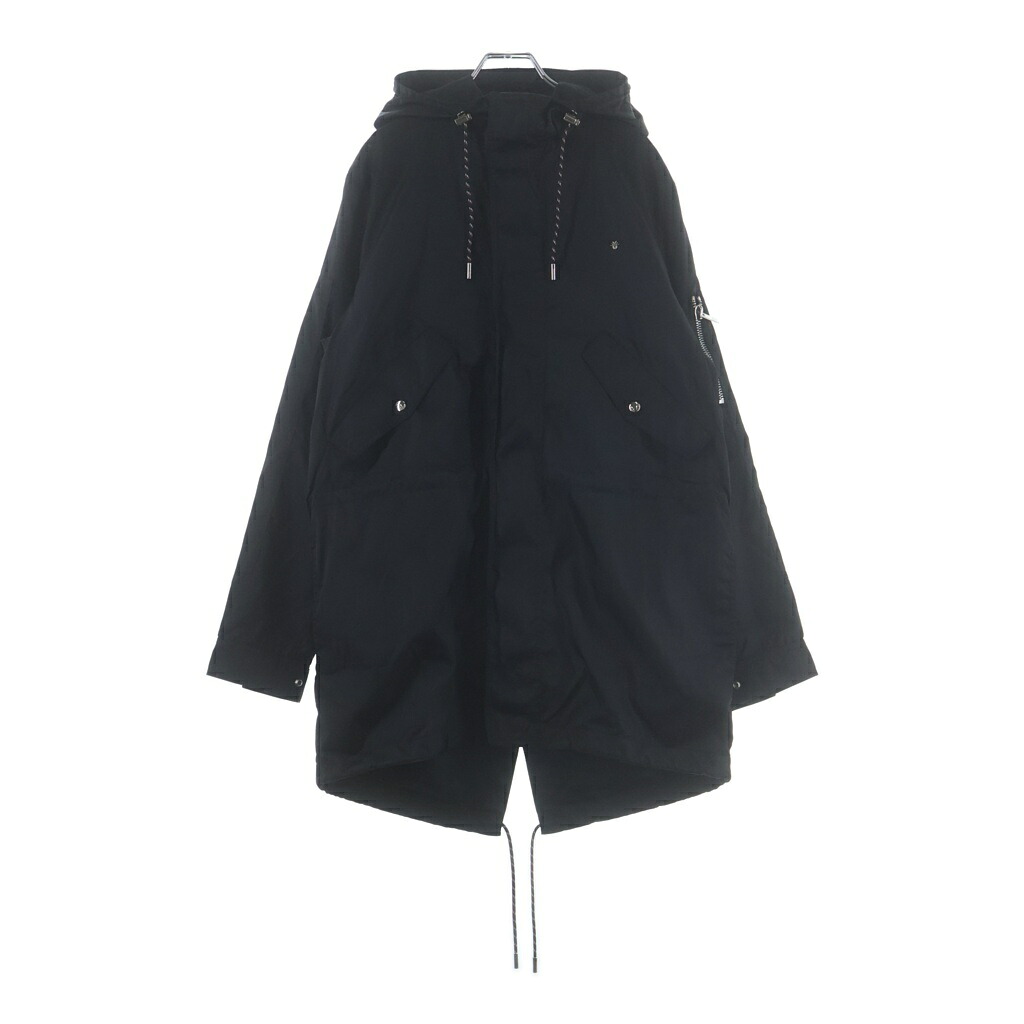 Dior HOMME(ディオールオム) サイズ:44 17AW Bee Nylon Hooded Coat ナイロンロングコート フーディー ブラック 733C302A3962【中古】【程度A】【カラーブラック】【取扱店舗AWESOME原宿店】｜ブランド買取・販売　BRING 45,312円
