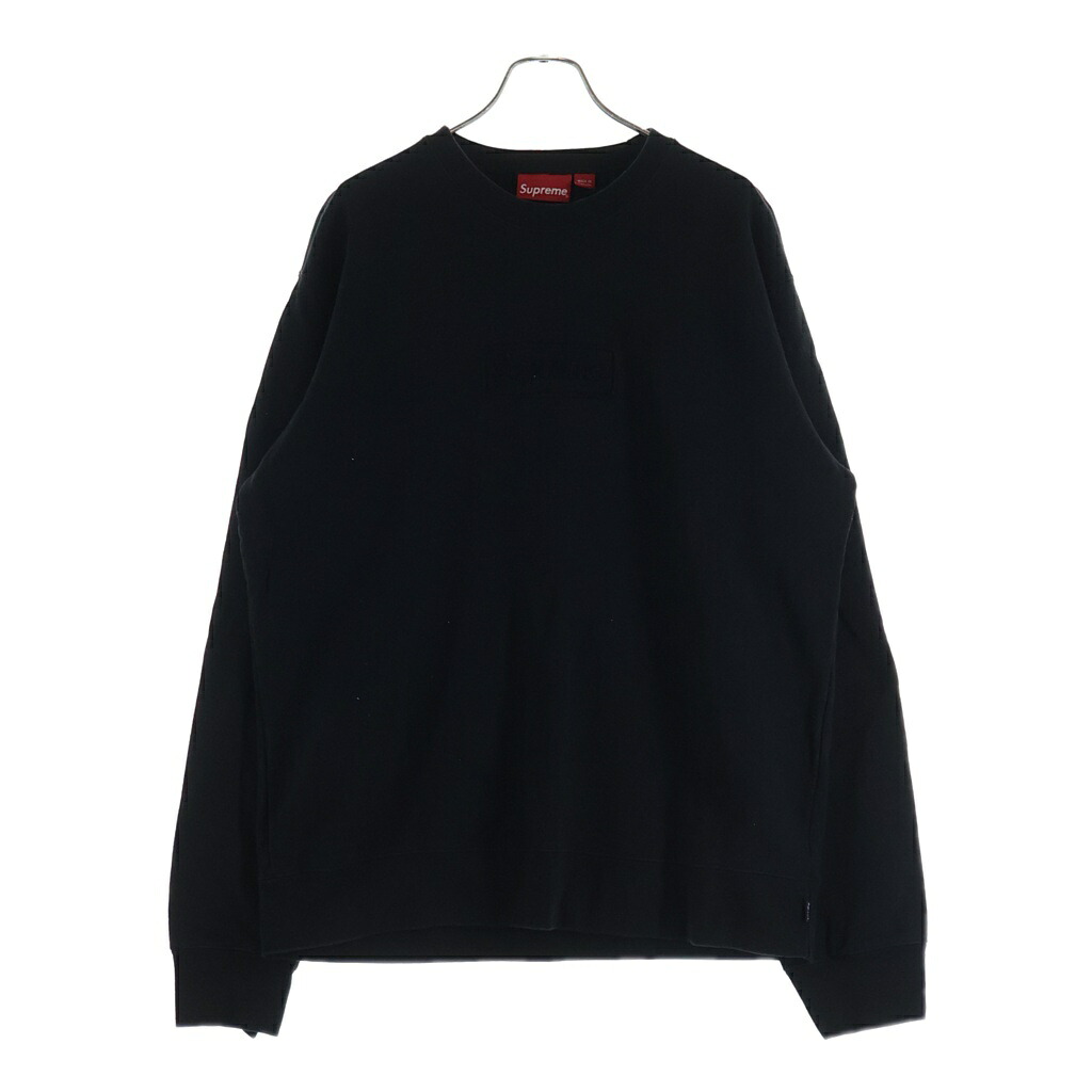 SUPREME(シュプリーム) 大きさ:XL 20SS Cutout Logo Crewneck Sweatshirt カットアウト ボックス席ロゴタイプ クルーネックスウェットトレーナー 黒いこと【中古】【座標軸B】【色合い黒いこと】【取りまわしバス発着場新宿】