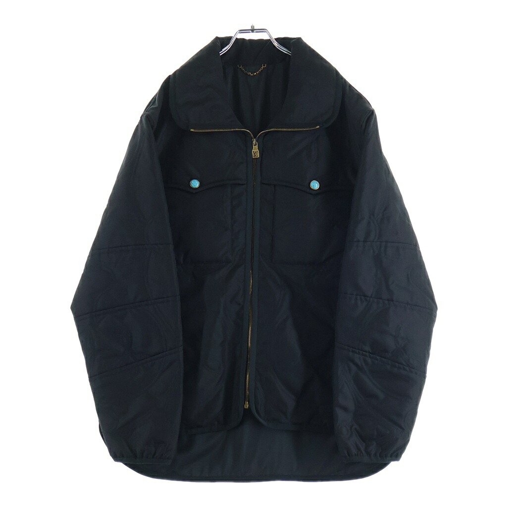 LOUIS VUITTON(ルイヴィトン) サイズ:50 24AW ターコイズボタン キルテッド オーバーシャツ ジャケット ブラック RM242M LKK HRB63E【中古】【程度A】【カラーブラック】【取扱店舗BRING有楽町マルイ店】｜ブランド買取・販売　BRING