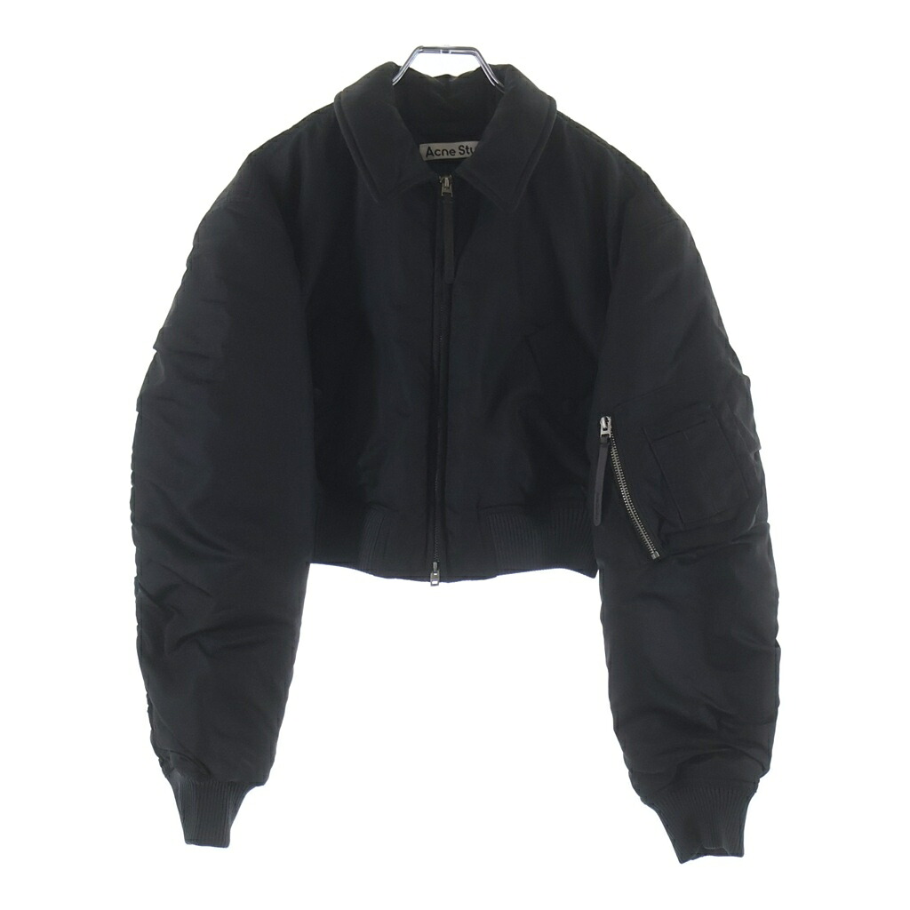 Acne Studios(アクネ ストゥディオズ) サイズ:32 クロップド ボンバージャケット ブラック 32【中古】【程度B】【カラーブラック】【取扱店舗BRINGアメリカ村店】|ブランド買取・販売 BRING