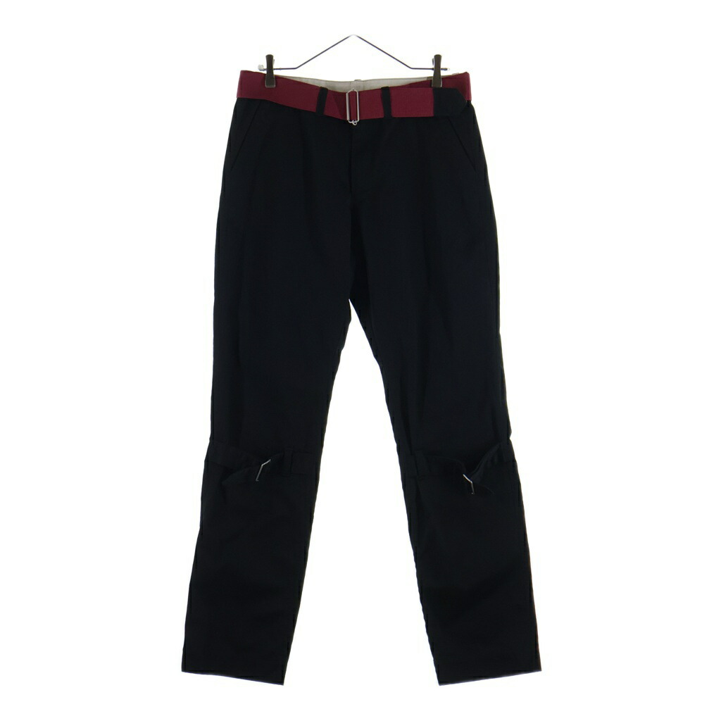 UNDERCOVER(アンダーカバー) サイズ:3 ボンテージワークパンツ スラックスパンツ ブラック/レッド UP2E4503【中古】【程度A】【カラーブラック】【取扱店舗新宿】|ブランド買取・販売 BRING