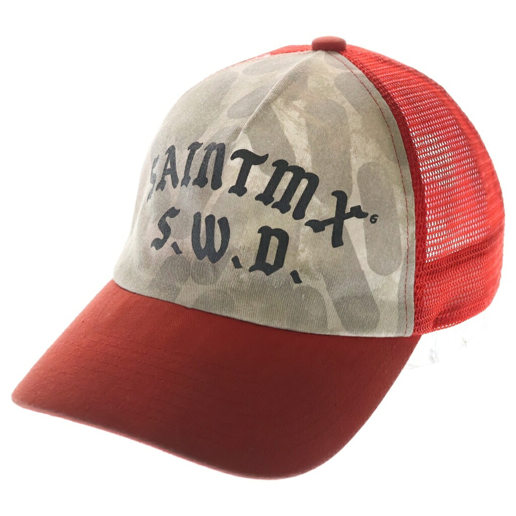 SAINT MICHAEL(セントマイケル) サイズ:OS 24SS SAINTMS CAP メッシュキャップ ロゴプリント レッド SM-YS8-0000-C18【中古】【程度B】【カラーレッド】【取扱店舗BRING大宮店】｜ブランド買取・販売　BRING