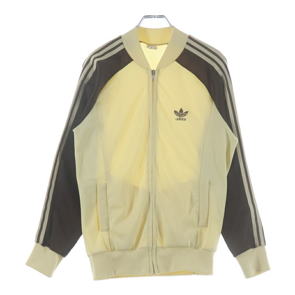 adidas(アディダス) 80S VINTAGE Track Jacket トレフォイルロゴ ジップアップ トラックジャケット イエロー/ブラウン【中古】【程度B】【カラーイエロー】【オンライン限定商品】|ブランド買取・販売 BRING