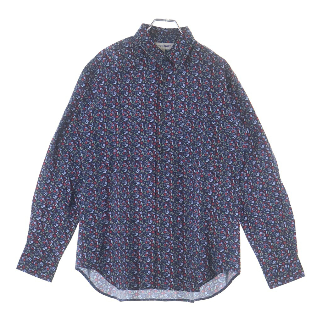 COMME des GARCONS SHIRT(コムデギャルソンシャツ) サイズ:XS 20AW 花柄 ロングスリーブ コットンシャツ ネイビー W28088【新古品/中古】【程度S】【カラーネイビー】【取扱店舗BRING WASTE_NOT】｜ブランド買取・販売　BRING