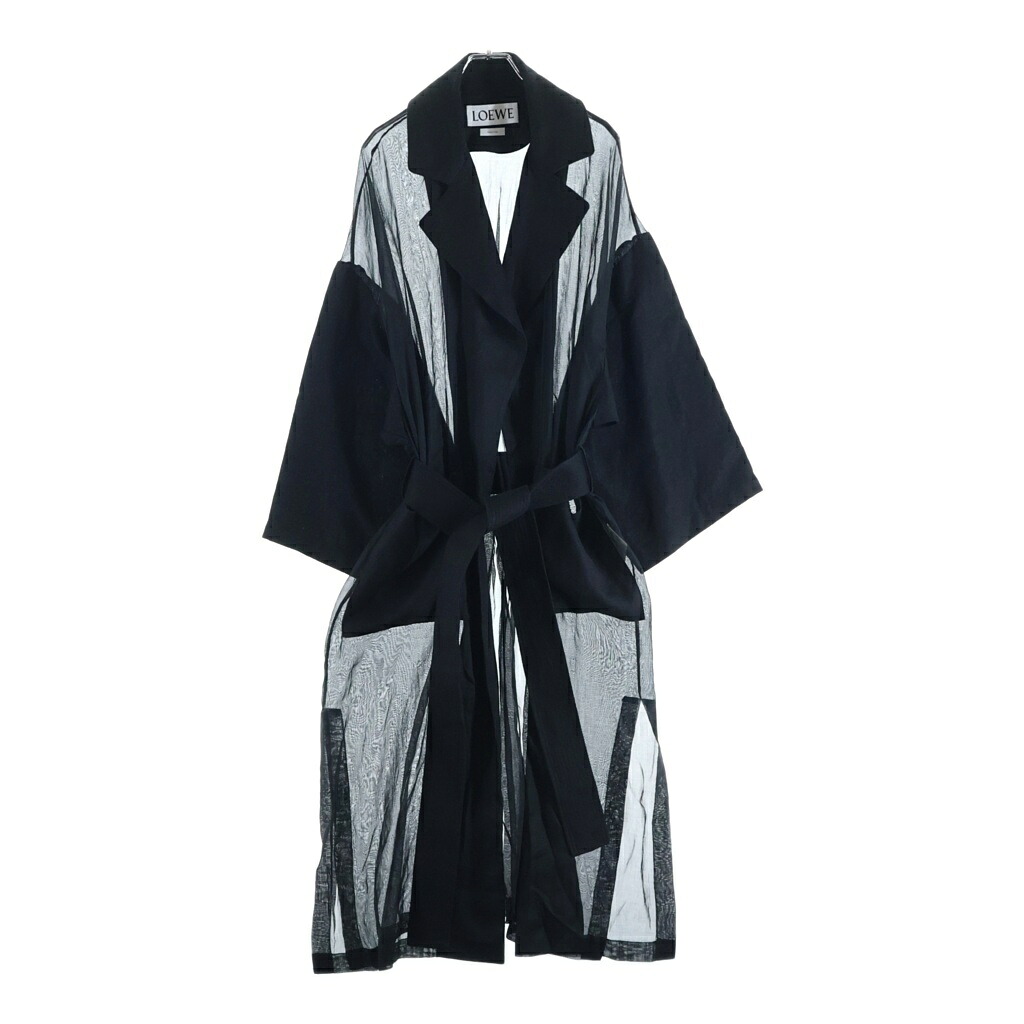LOEWE(ロエベ) サイズ:XS リネンオーガンジー ベルト付きコート ブラック XS S2191050RO【中古】【程度B】【カラーブラック】【オンライン限定商品】｜ブランド買取・販売　BRING