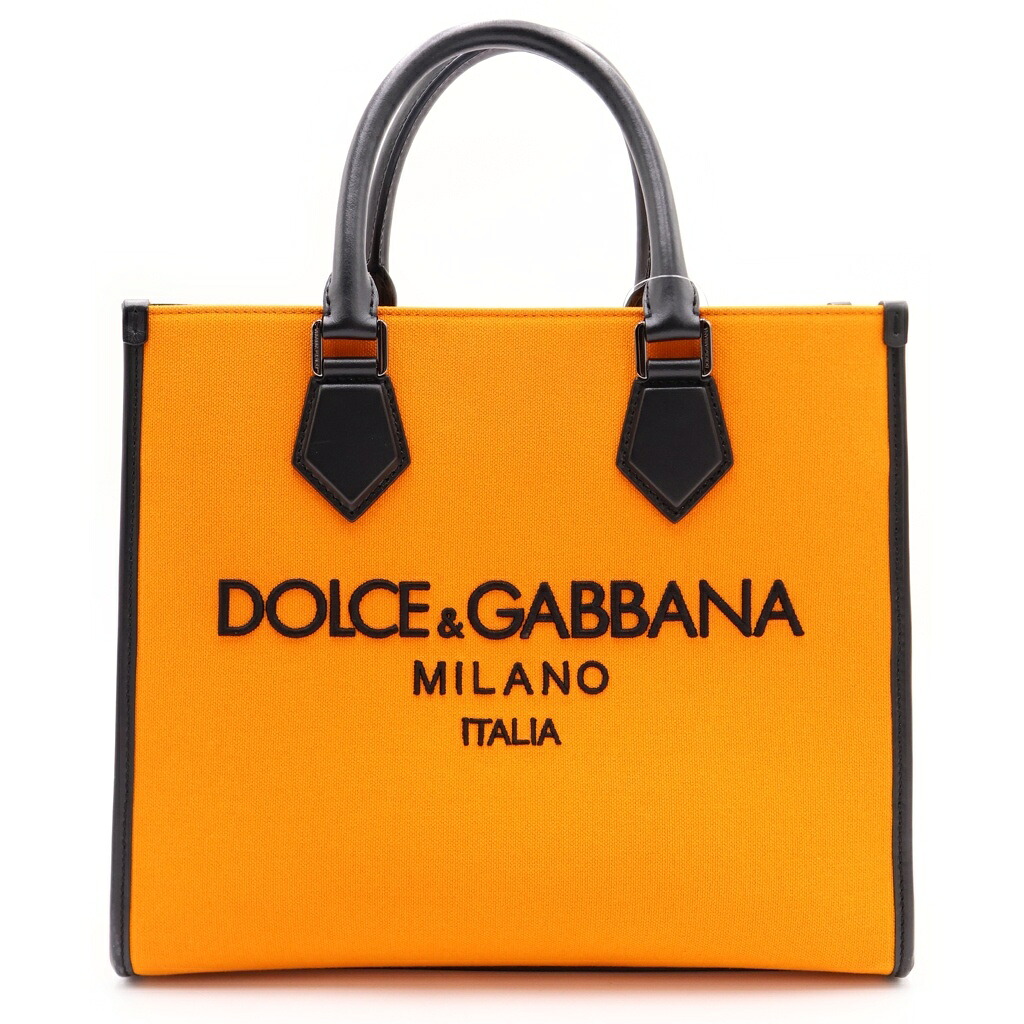 DOLCE & GABBANA(ドルチェアンドガッバーナ) サイズ:ラージ ロゴエンブロイダリー デザイン 2WAY ハンドショルダーバッグ オレンジ BM1796【新古品/中古】【程度S】【カラーオレンジ】【取扱店舗BRING札幌店】｜ブランド買取・販売　BRING