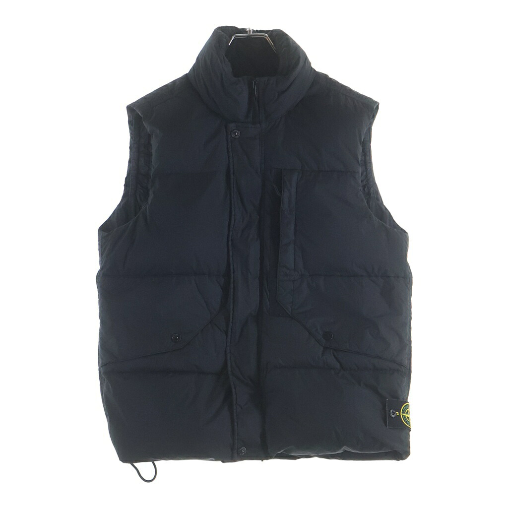 STONE ISLAND(ストーンアイランド) サイズ:S GARMENT DYED CRINKLE REPS RECYCLED NYLON DOWN VEST ロゴパッチ ナイロンダウンベスト ブラック 7915G0423【中古】【程度B】【カラーブラック】【取扱店舗BRING福岡天神店】|ブランド買取・販売 BRING