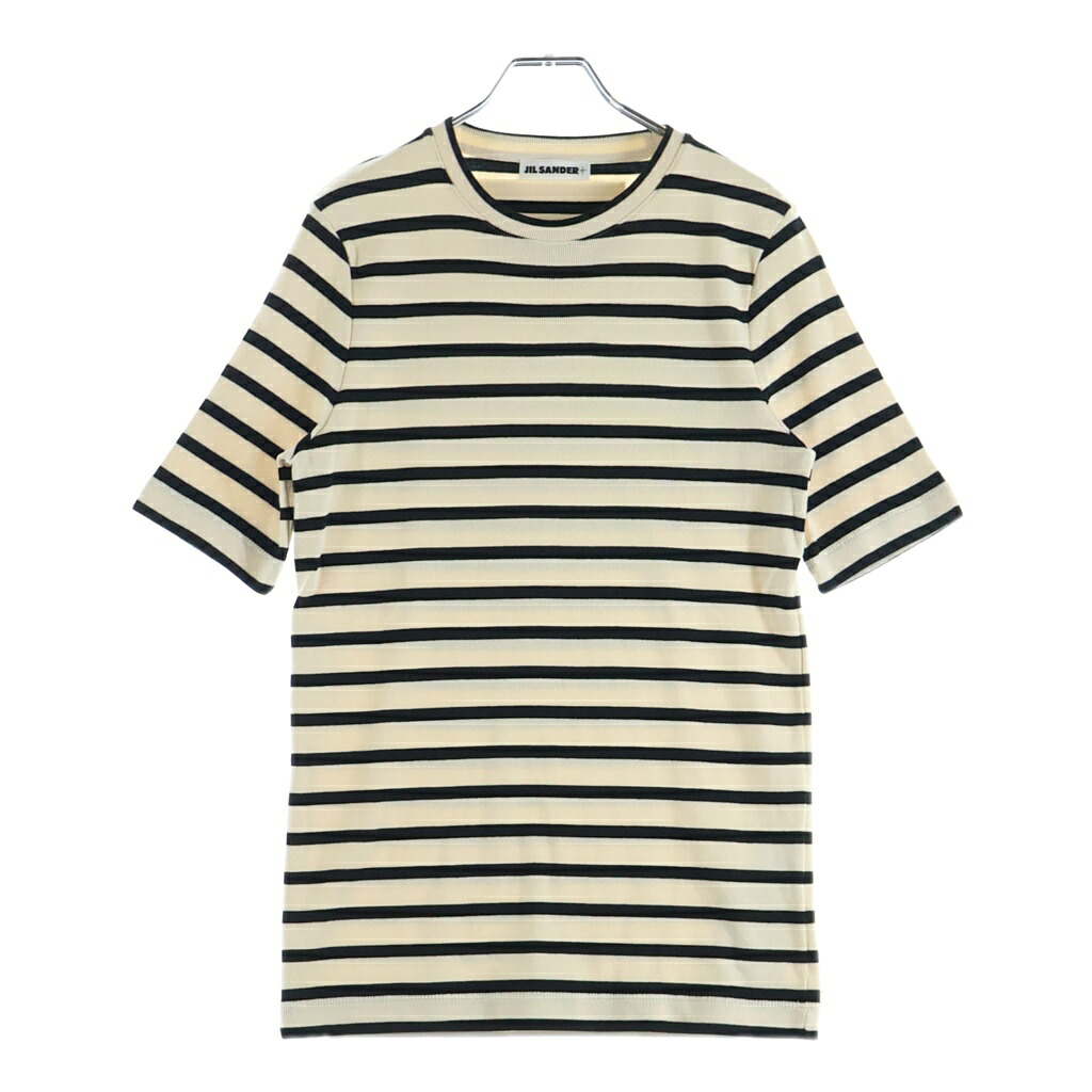 JIL SANDER +(ジルサンダープラス) サイズ:M 21SS T-Shirt ボーダー半袖Tシャツ アイボリー JPPU707524 レディース【新古品/中古】【程度S】【カラーベージュ】【取扱店舗BRING梅田茶屋町店】｜ブランド買取・販売　BRING