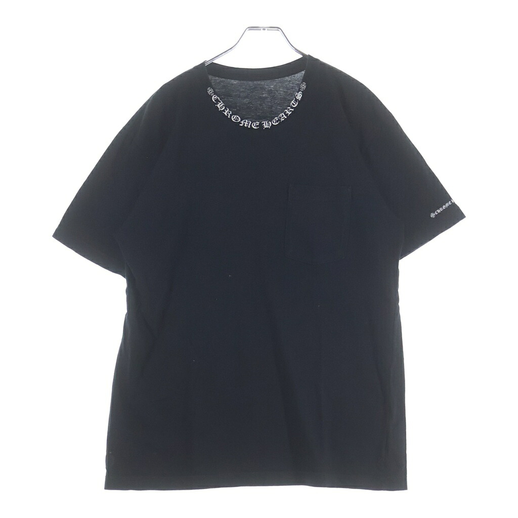 CHROME HEARTS(クロムハーツ) サイズ:L Neck Logo ネックロゴ クルーネック半袖Tシャツカットソー ブラック【中古】【程度B】【カラーブラック】【取扱店舗BRING福岡天神店】｜ブランド買取・販売　BRING